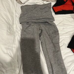 Gray High-Waisted offline aerie Flare Pants.